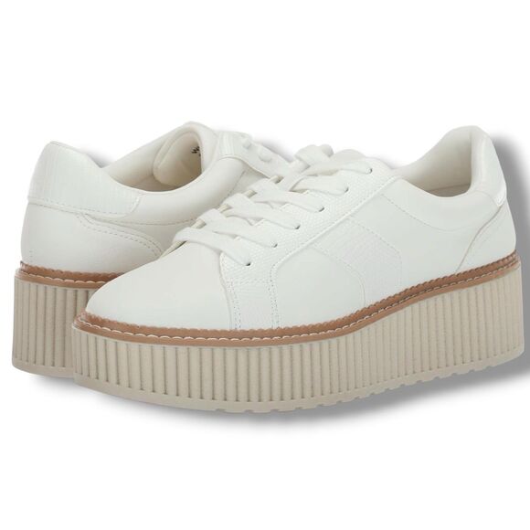 Dolce Vita Shoes - Dolce Vita Women's 8.5 Tiger Lace-Up Platform Sneakers White Leather